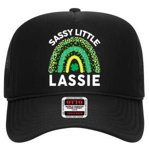 Irish St Patrick Day Sassy Little Lassie Teen Girl Wo High Crown Mesh Back Trucker Hat