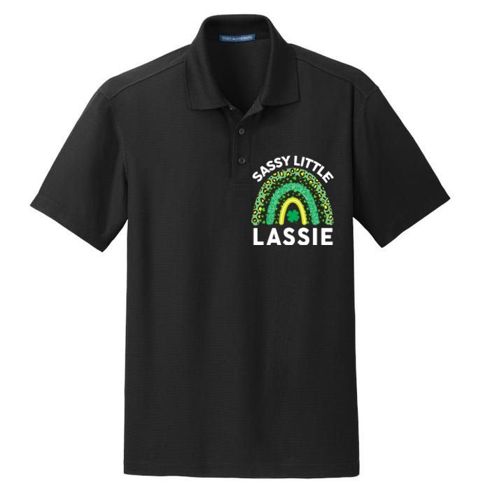 Irish St Patrick Day Sassy Little Lassie Teen Girl Wo Dry Zone Grid Polo