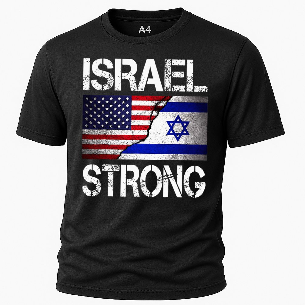 Israel Strong Pray For Israel US Israel Flag Cooling Performance Crew T-Shirt