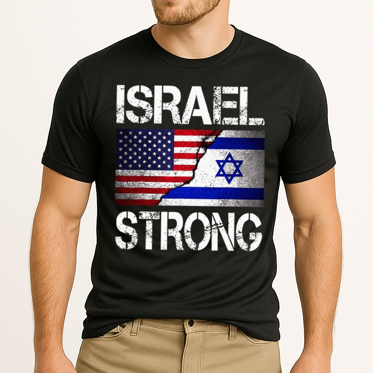 Israel Strong Pray For Israel US Israel Flag Cooling Performance Crew T-Shirt