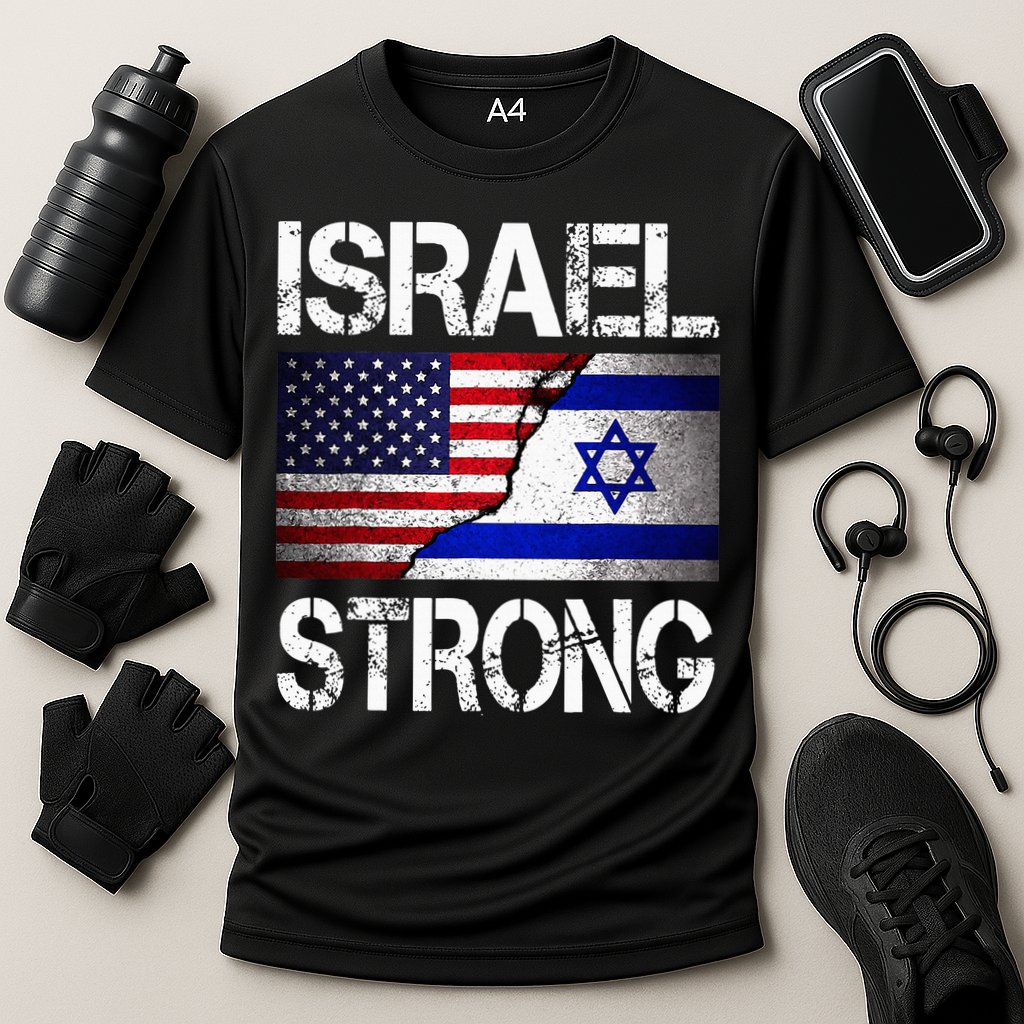 Israel Strong Pray For Israel US Israel Flag Cooling Performance Crew T-Shirt