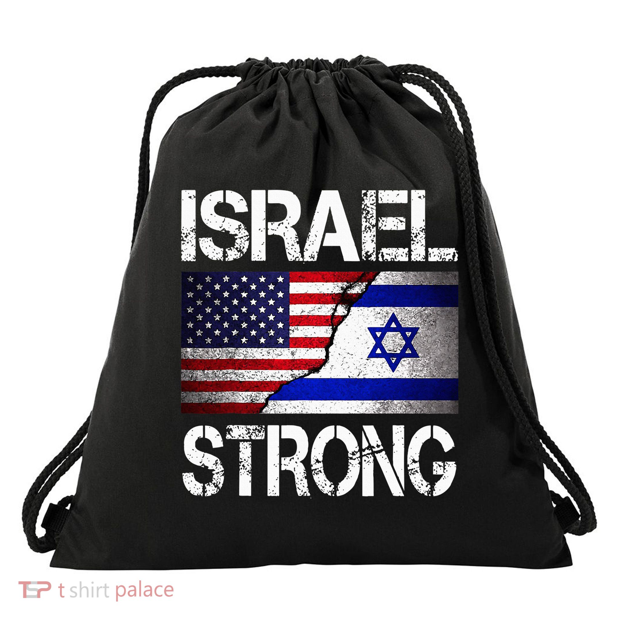 Israel Strong Pray For Israel US Israel Flag Drawstring Bag