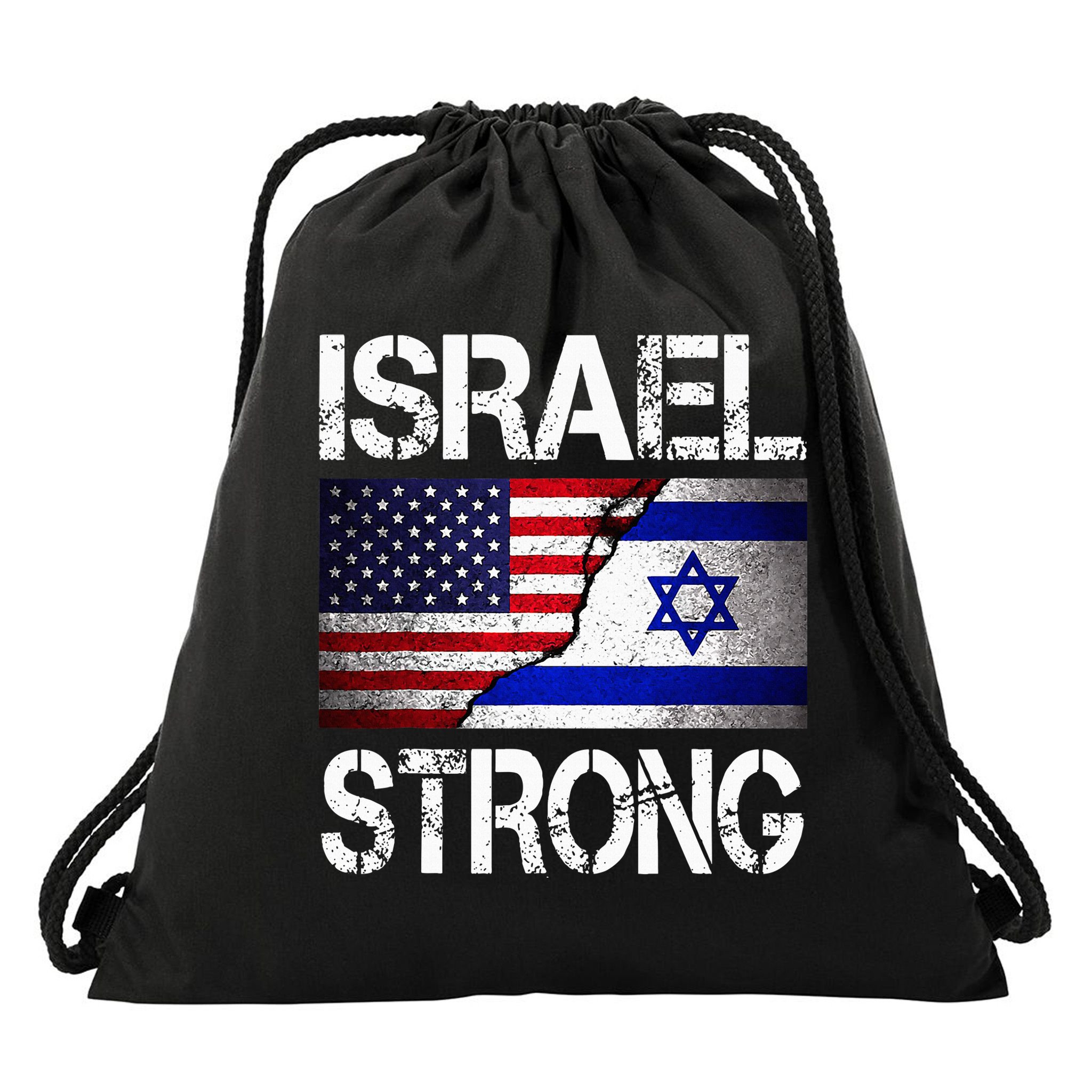 Israel Strong Pray For Israel US Israel Flag Drawstring Bag