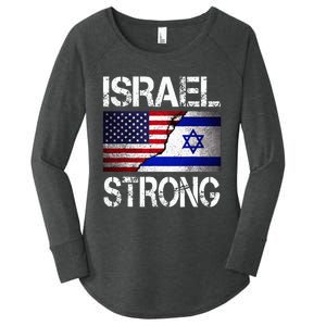 Israel Strong Pray For Israel US Israel Flag Women's Perfect Tri Tunic Long Sleeve Shirt