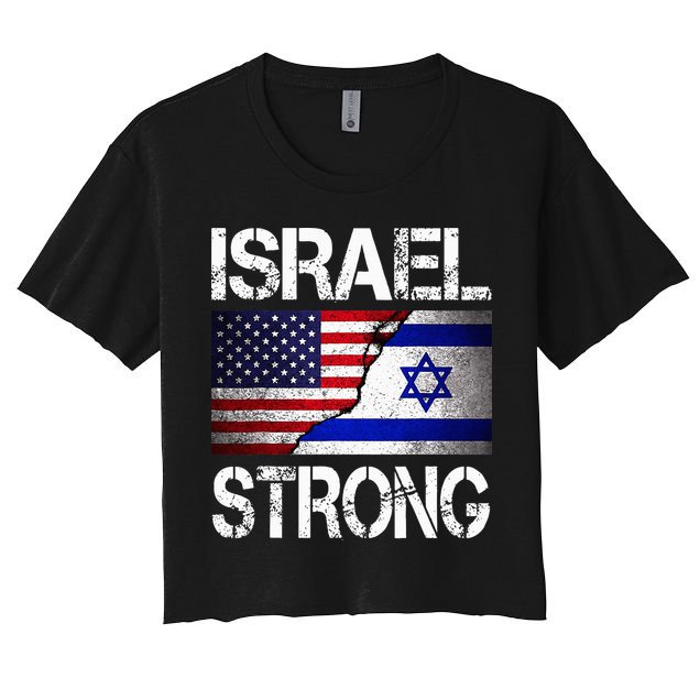 Israel Strong Pray For Israel US Israel Flag Crop Top