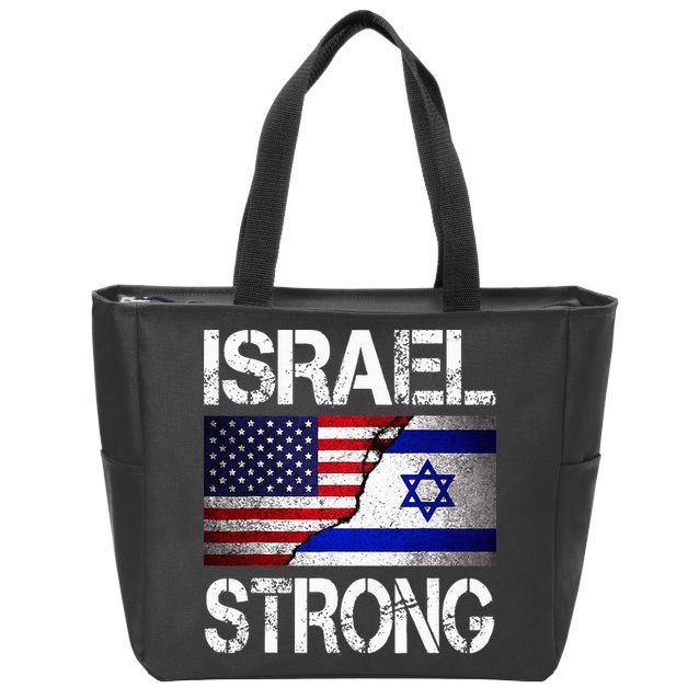 Israel Strong Pray For Israel US Israel Flag Zip Tote Bag