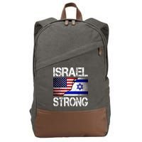 Israel Strong Pray For Israel US Israel Flag Cotton Canvas Backpack
