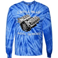 I Still Play With Blocks Racing Maintenance Vintage Tie-Dye Long Sleeve Shirt