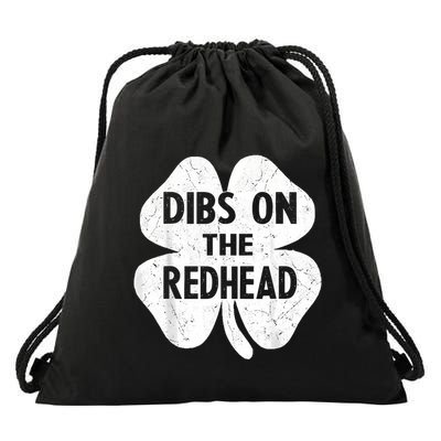 Irish St Patricks Day Shamrock Dibs On The Redhead Drawstring Bag