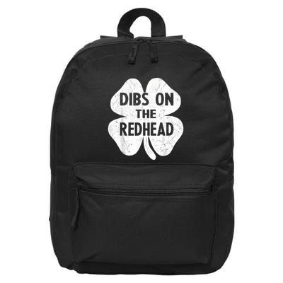 Irish St Patricks Day Shamrock Dibs On The Redhead 16 in Basic Backpack