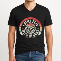 I Still Play With Blocks Racing Maintenance V-Neck T-Shirt