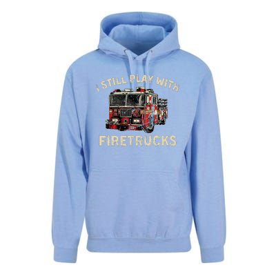 I Still Play With Firetrucks Back The Red Firefighter Unisex Surf Hoodie