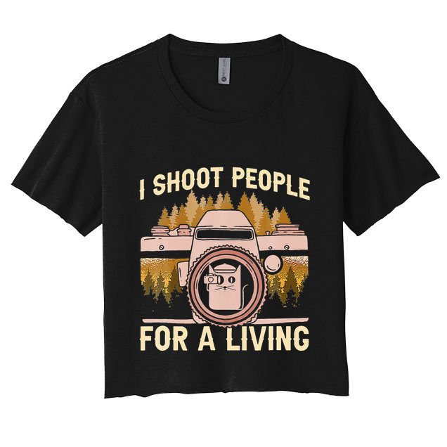 I Shoot People For A Living Photography Cat Photographer Crop Top