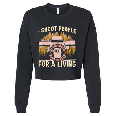 I Shoot People For A Living Photography Cat Photographer Cropped Pullover Crew