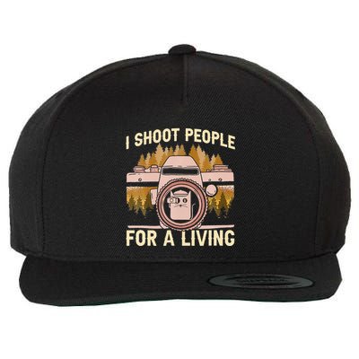 I Shoot People For A Living Photography Cat Photographer Wool Snapback Cap