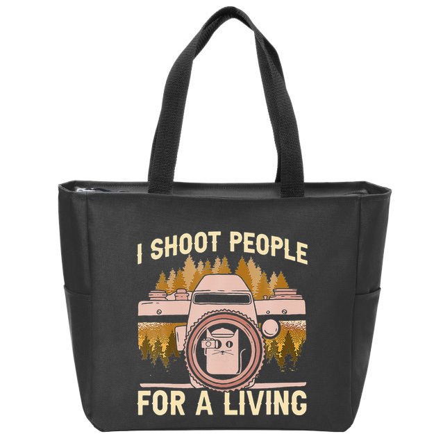 I Shoot People For A Living Photography Cat Photographer Zip Tote Bag