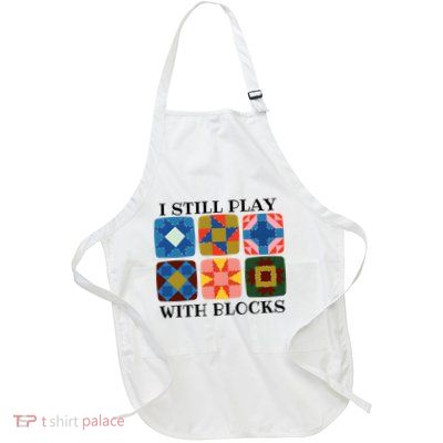 I Still Play With Blocks Full-Length Apron With Pockets
