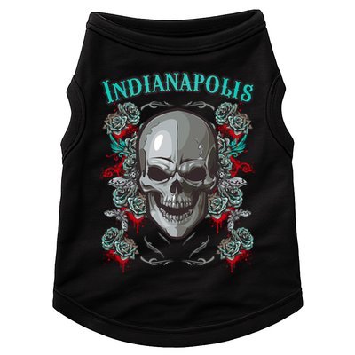 Indianapolis Skull Pirate Skeleton For Bikers Gift Doggie Tank