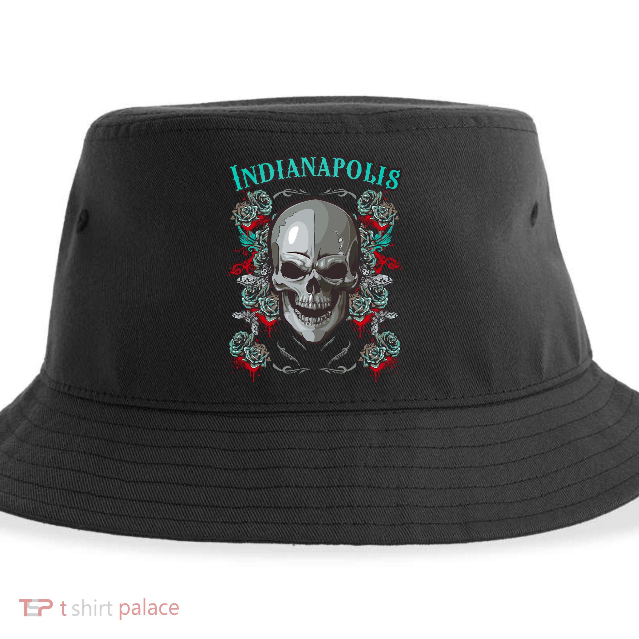 Indianapolis Skull Pirate Skeleton For Bikers Gift Sustainable Bucket Hat