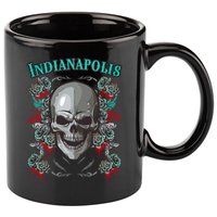 Indianapolis Skull Pirate Skeleton For Bikers Gift 11oz C Handle Ceramic Mug