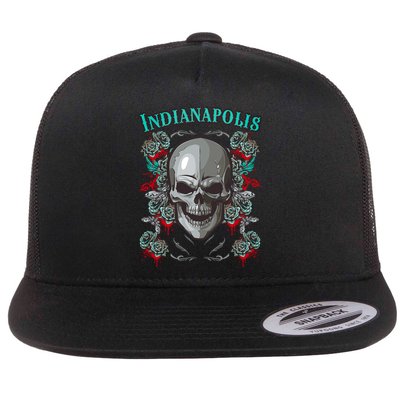 Indianapolis Skull Pirate Skeleton For Bikers Gift Flatbill Hat