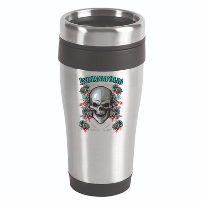 Indianapolis Skull Pirate Skeleton For Bikers Gift 16oz Travel Tumbler