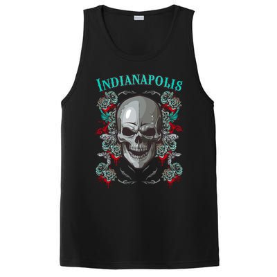 Indianapolis Skull Pirate Skeleton For Bikers Gift PosiCharge Competitor Tank