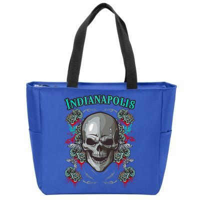 Indianapolis Skull Pirate Skeleton For Bikers Gift Zip Tote Bag