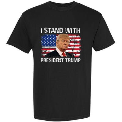 I Stand President Trump American Flag Trump 2024 Men Women Garment-Dyed Heavyweight T-Shirt