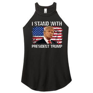 I Stand President Trump American Flag Trump 2024 Men Women Women's Perfect Tri Rocker Tank