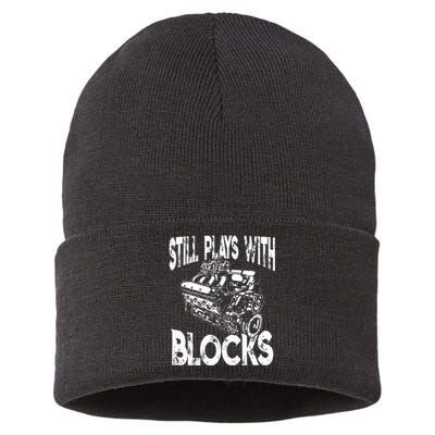 I Still Play With Blocks Funny Mechanic Sustainable Knit Beanie