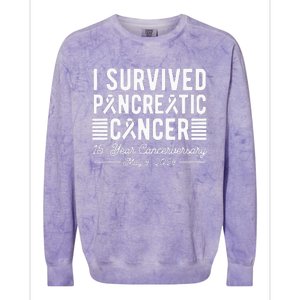 I Survived Pancreatic Cancer 15year Anniversary May 4 2024 Colorblast Crewneck Sweatshirt