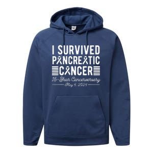 I Survived Pancreatic Cancer 15year Anniversary May 4 2024 Performance Fleece Hoodie