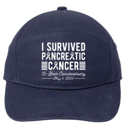 I Survived Pancreatic Cancer 15year Anniversary May 4 2024 7-Panel Snapback Hat