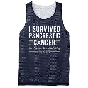 I Survived Pancreatic Cancer 15year Anniversary May 4 2024 Mesh Reversible Basketball Jersey Tank