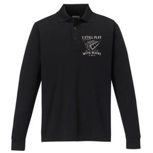 I Still Play With Blocks Car Mechanic Motor Engine Performance Long Sleeve Polo