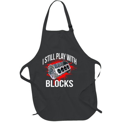 I Still Play With Blocks Funny Mechanic Full-Length Apron With Pockets