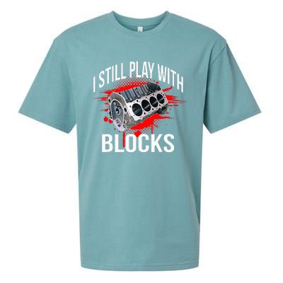 I Still Play With Blocks Funny Mechanic Sueded Cloud Jersey T-Shirt