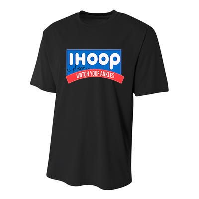 Ihoop So Please Watch Your Ankles Funny Basketball Youth Performance Sprint T-Shirt