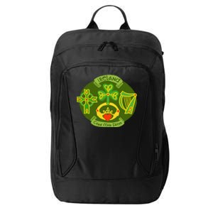 Ireland Saint Patrick's Day Celtic Cross Shamrock Green Funny City Backpack