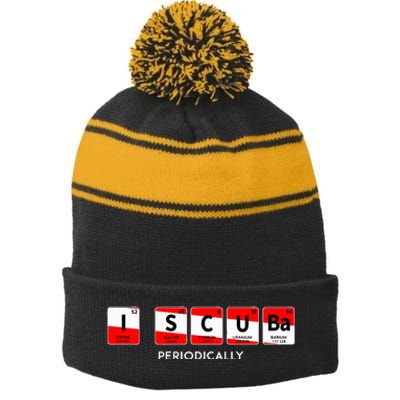 I Scuba Periodically Element Design With Number And Weight Stripe Pom Pom Beanie