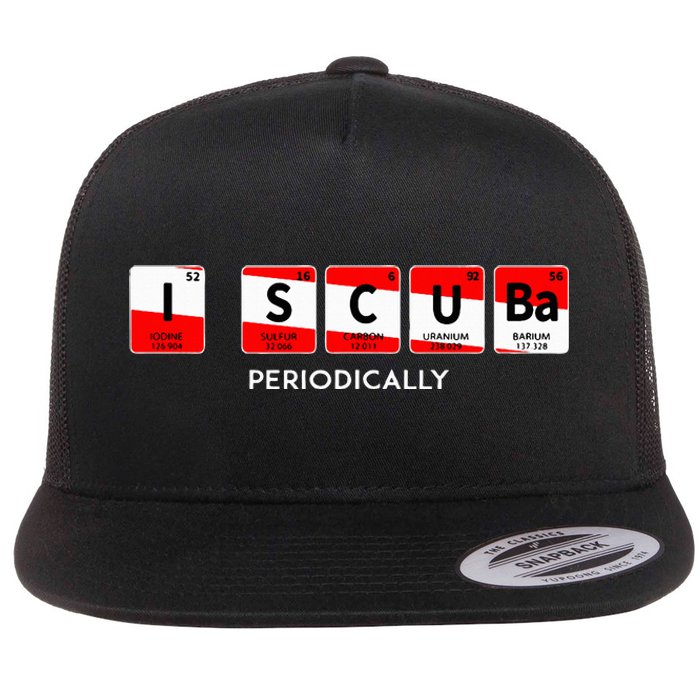 I Scuba Periodically Element Design With Number And Weight Flat Bill Trucker Hat