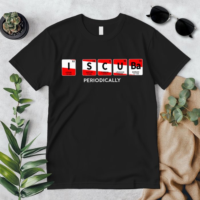 I Scuba Periodically Element Design With Number And Weight Premium T-Shirt