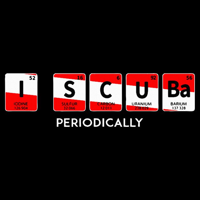 I Scuba Periodically Element Design With Number And Weight Premium T-Shirt