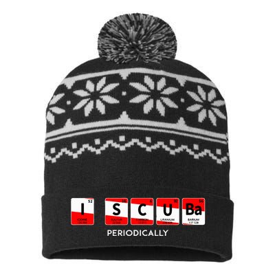 I Scuba Periodically Element Design With Number And Weight USA-Made Snowflake Beanie