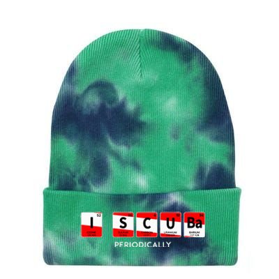 I Scuba Periodically Element Design With Number And Weight Tie Dye 12in Knit Beanie