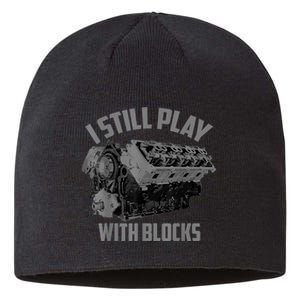 I Still Play With Blocks Racing Maintenance Man Gift Sustainable Beanie