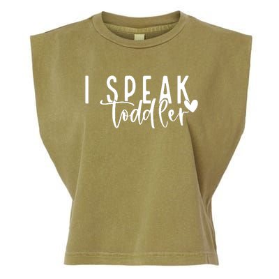 I Speak Preschool Teacher Garment-Dyed Women's Muscle Tee