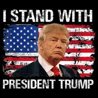 I Stand President Trump American Flag Trump 2024 Doggie Tank