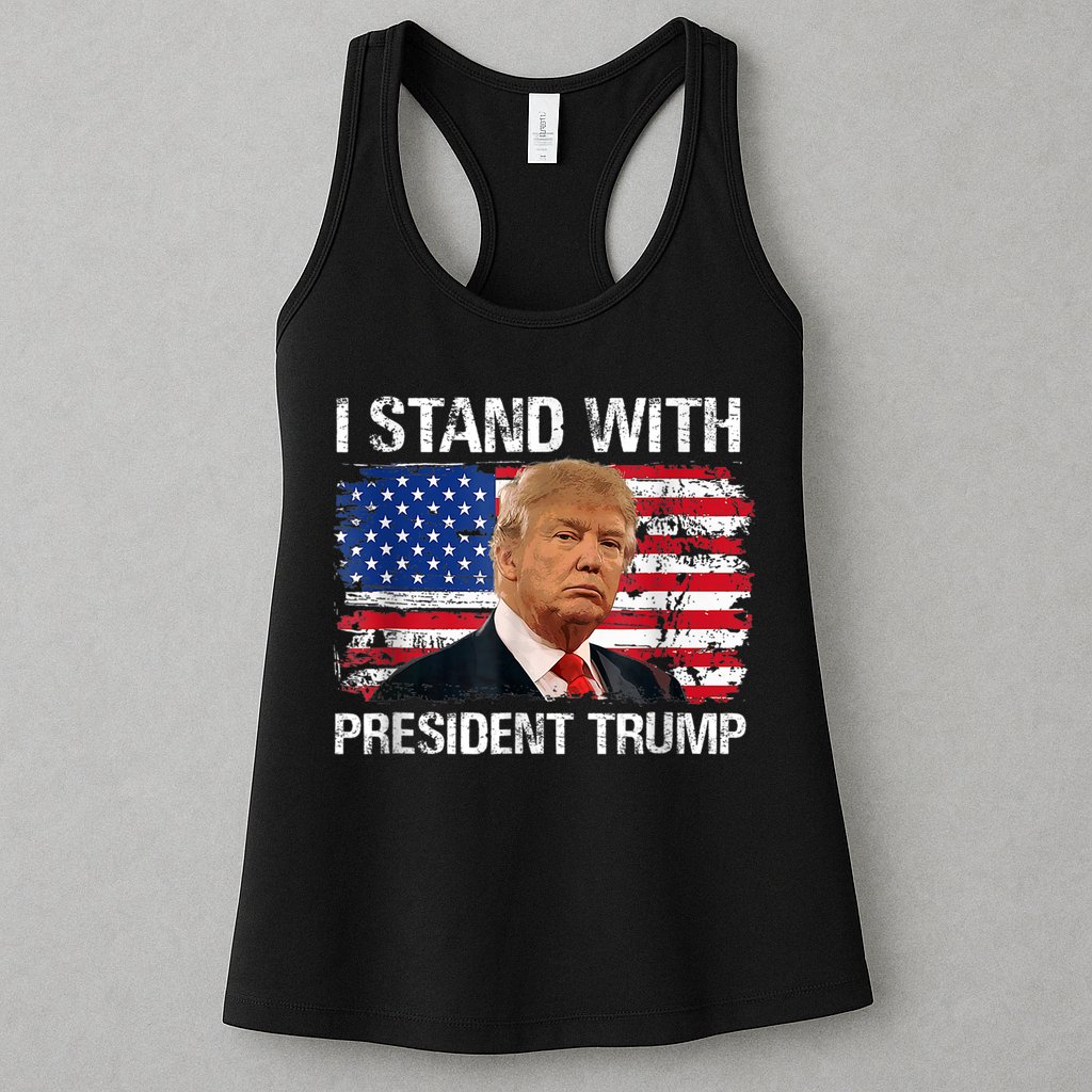 I Stand President Trump American Flag Trump 2024 Womens Tank Top